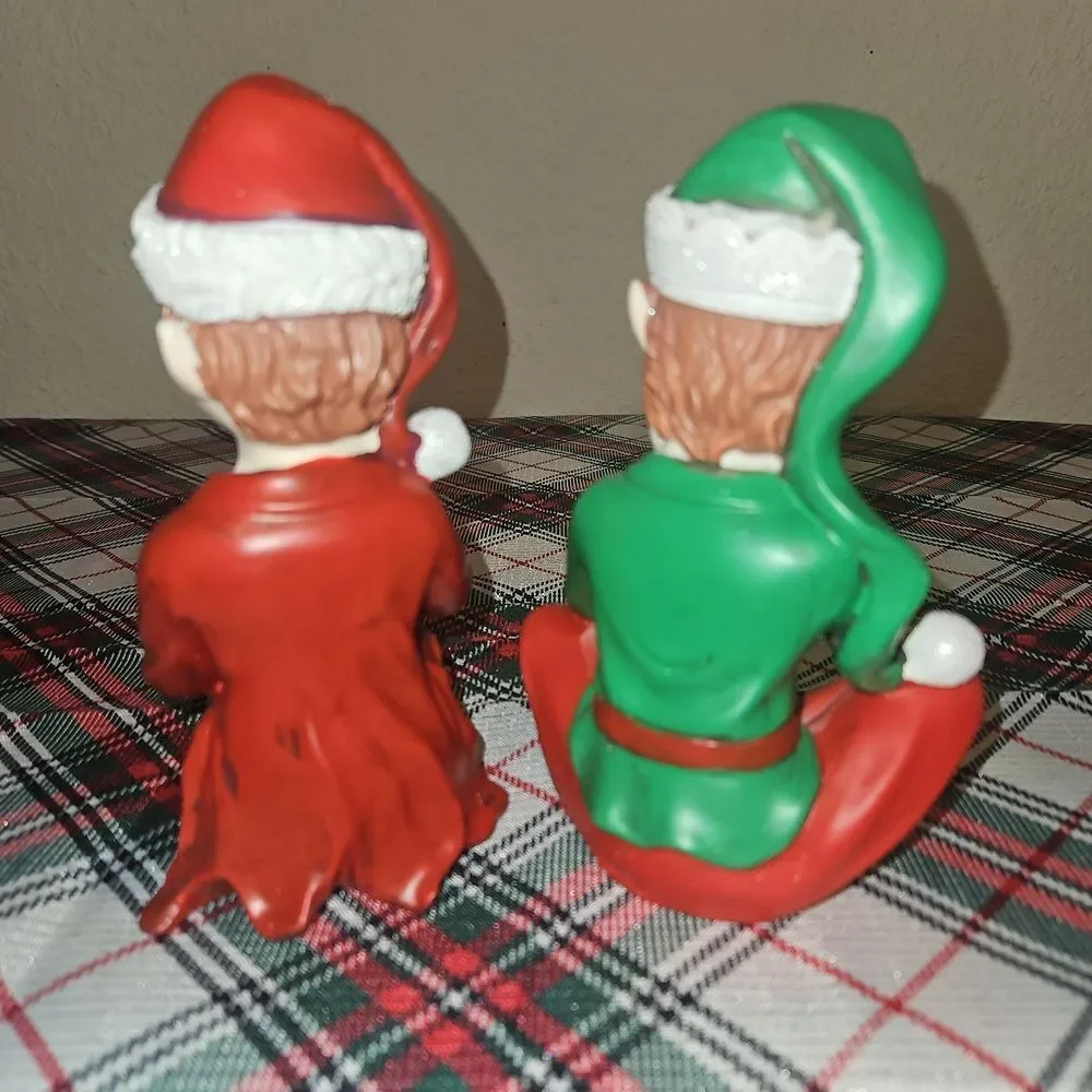 Adorable Christmas Elf Resin Figurines